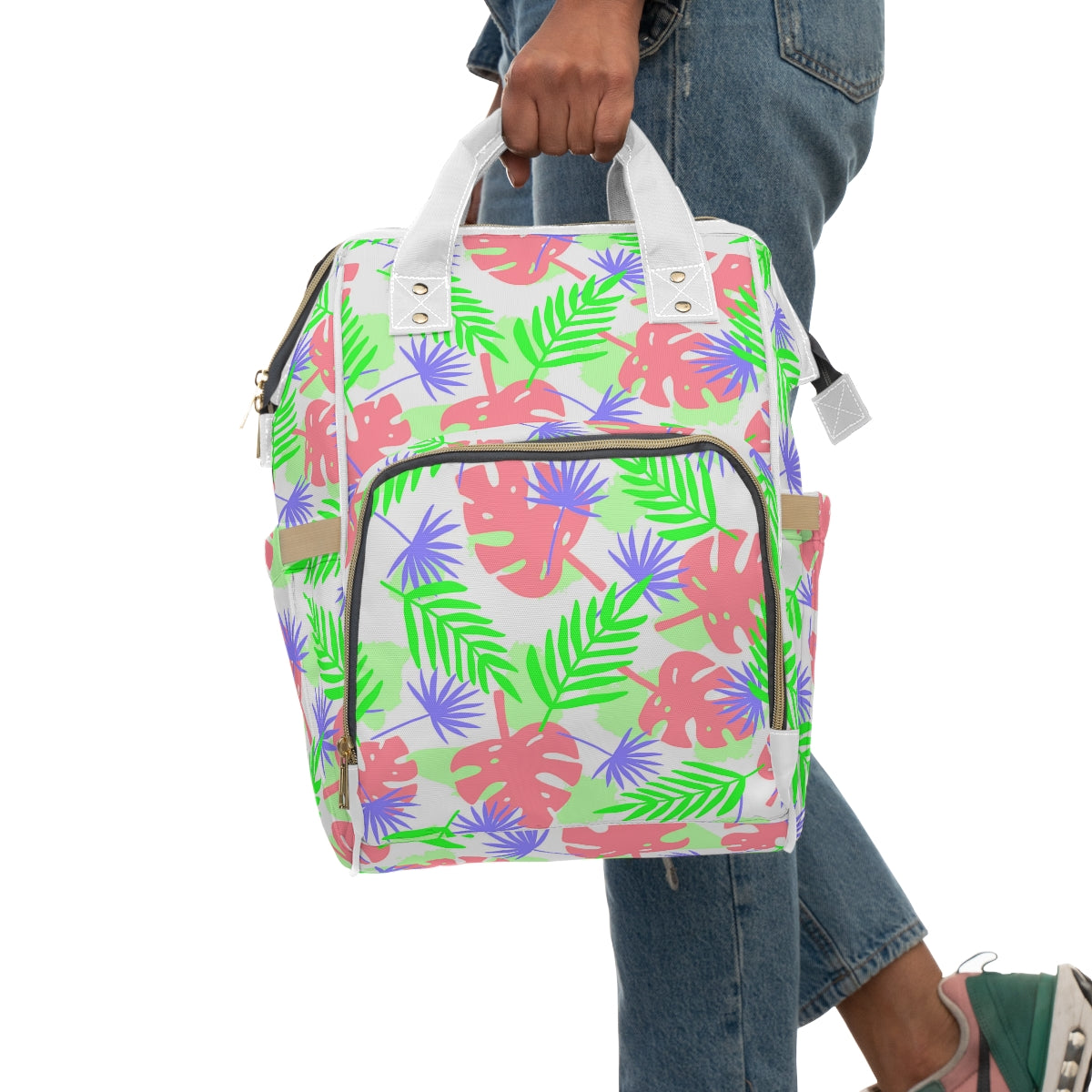 Tropical Leaves Multifunctional Backpack