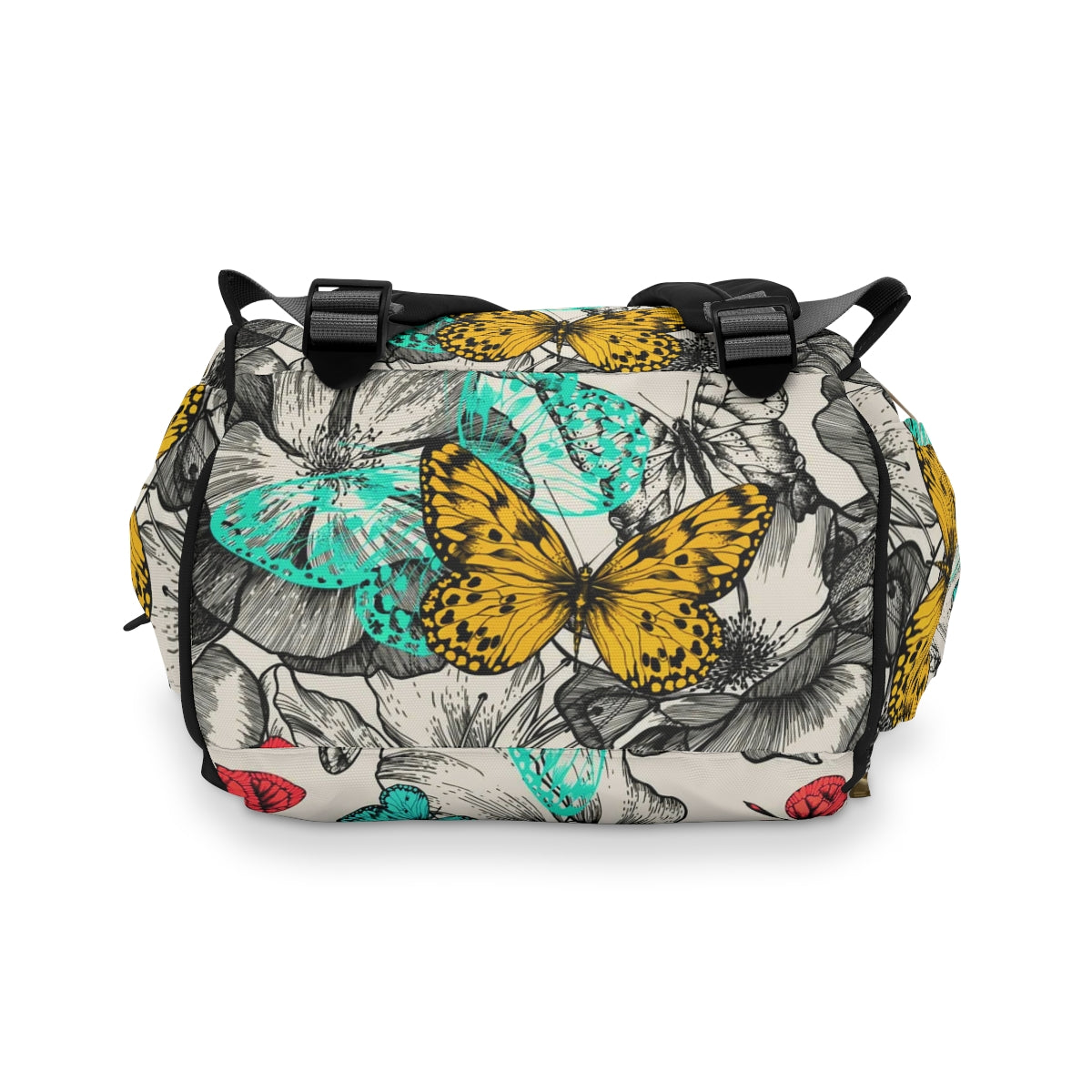 Blooming Roses & Colorful Butterflies Multifunctional Backpack