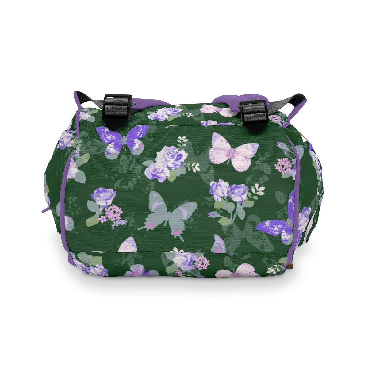 Purple & White Butterflies Multifunctional Backpack