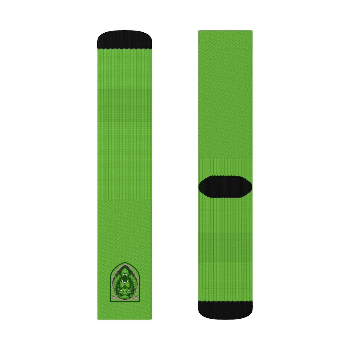 Green & Pink Lion Shield Crew Socks