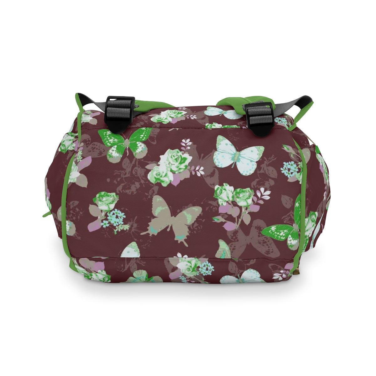 Green & White Butterflies Multifunctional Backpack