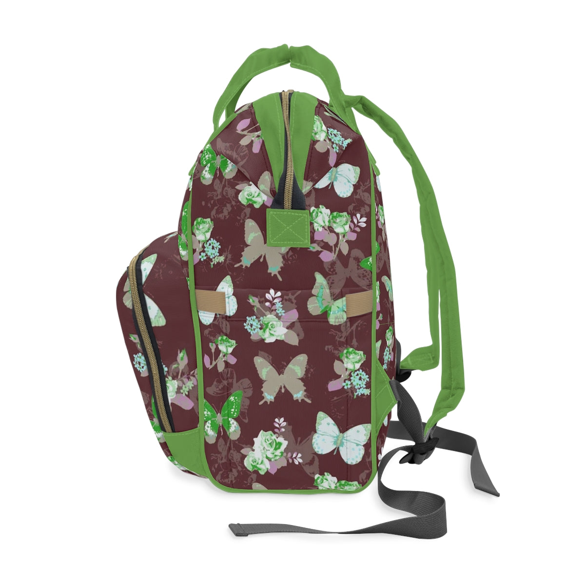 Green & White Butterflies Multifunctional Backpack