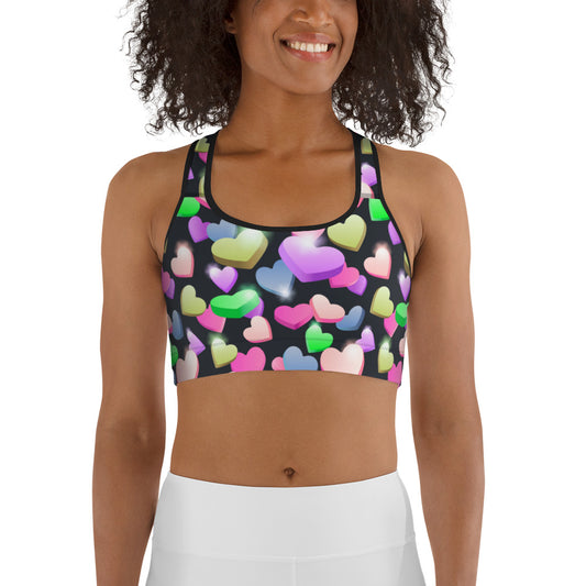 Candy Hearts Sports bra