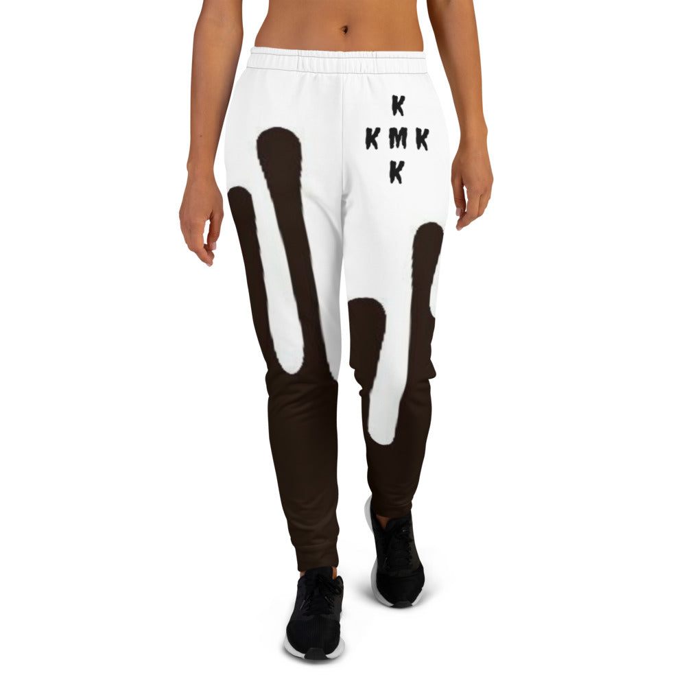 White & Black Paint Drippin Women's Joggers
