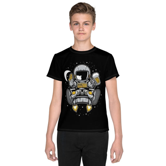 Astronaut Status Eating Pizza Boys T-shirt