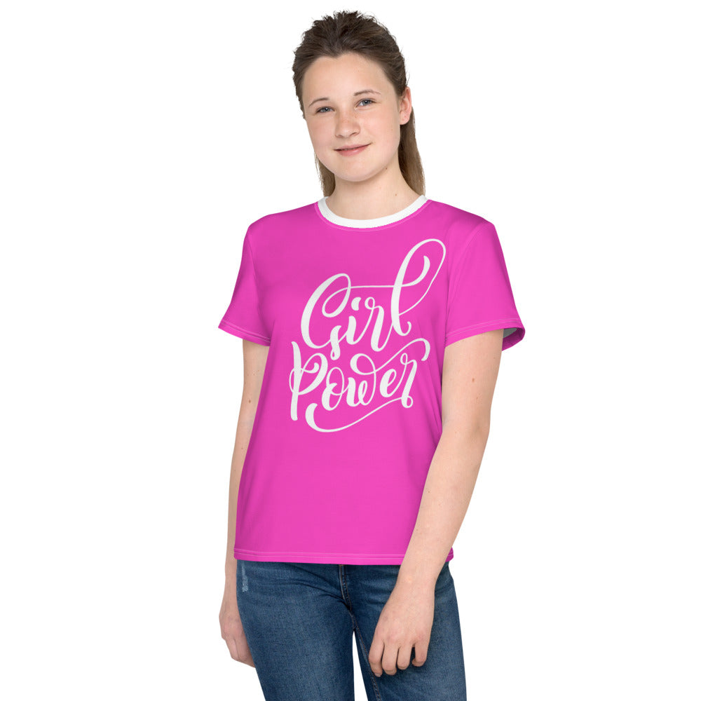Pink & White Girl Power Kids T-shirt