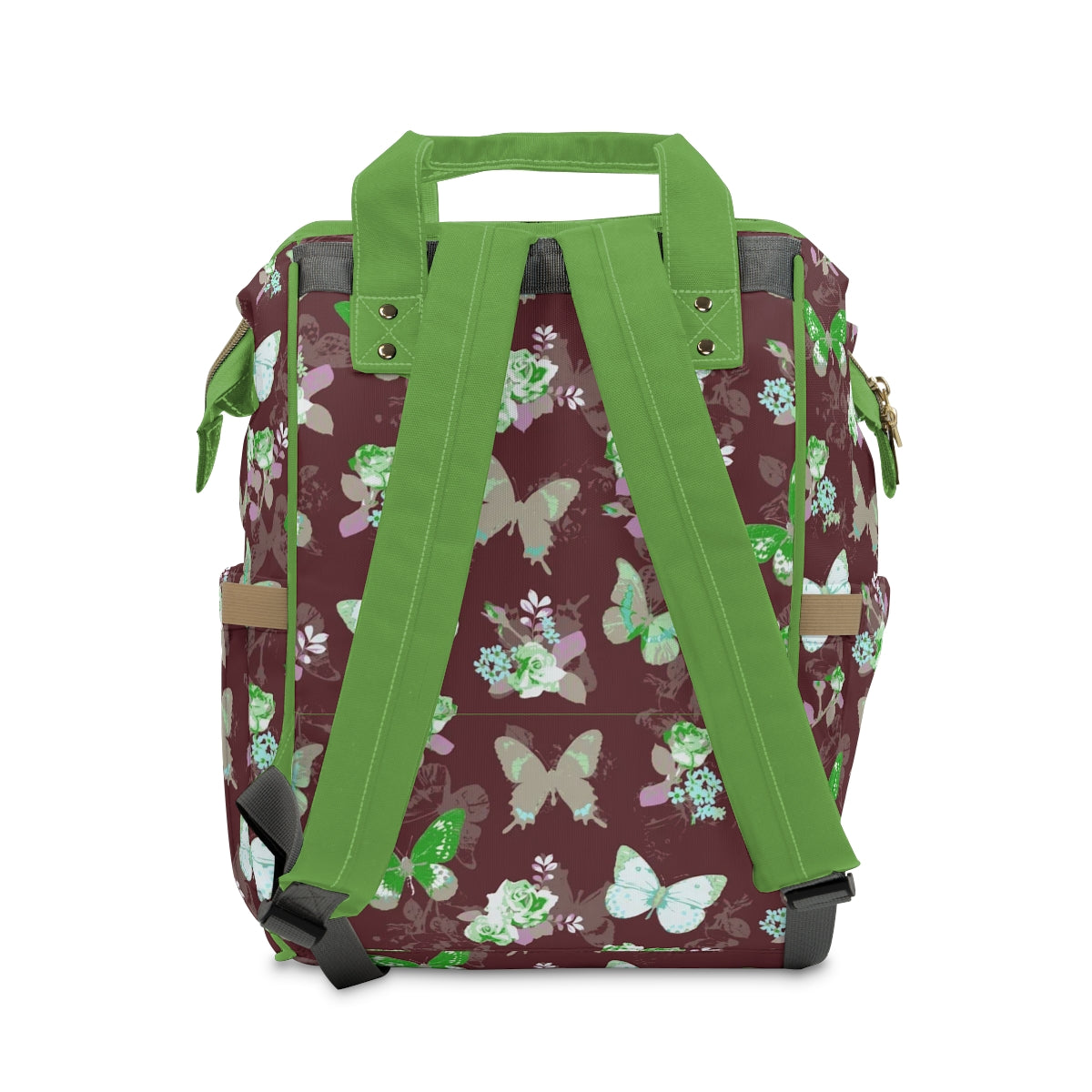 Green & White Butterflies Multifunctional Backpack