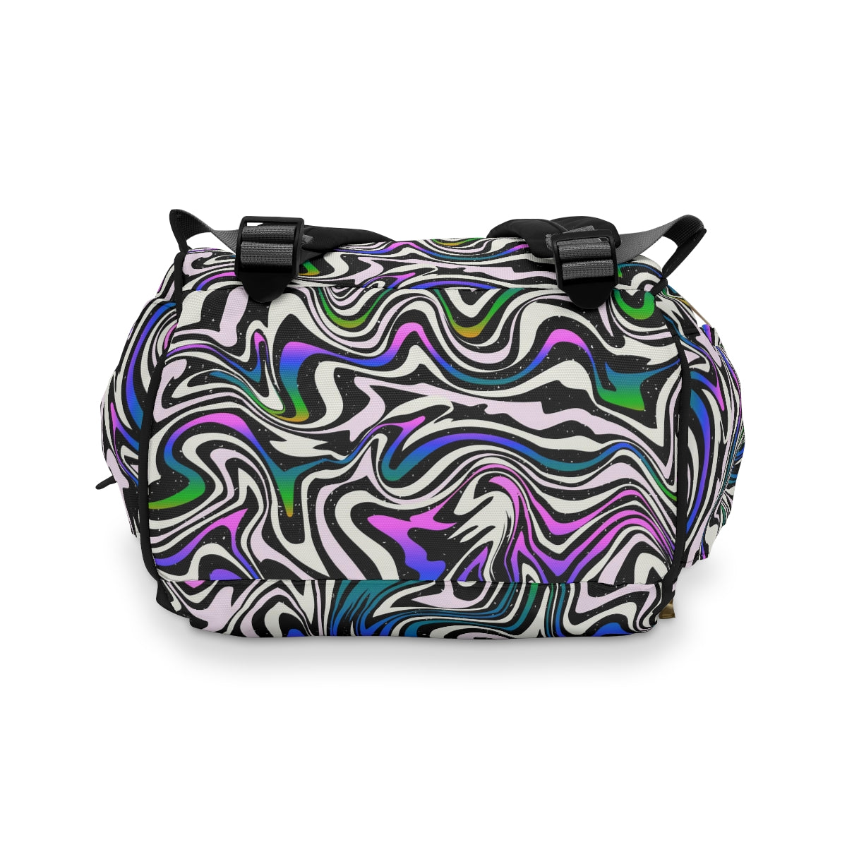 Colorful Curvy Lines Multifunctional Backpack
