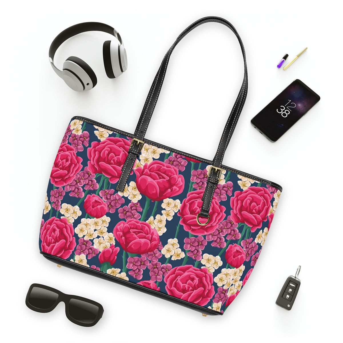 Beautiful Roses PU Leather Shoulder Bag