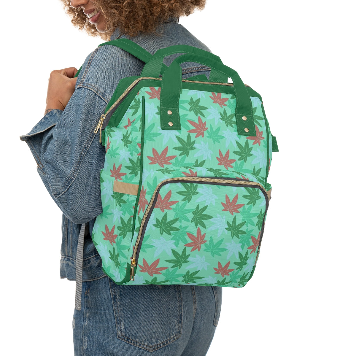 Colorful Pot Leaves Multifunctional Backpack