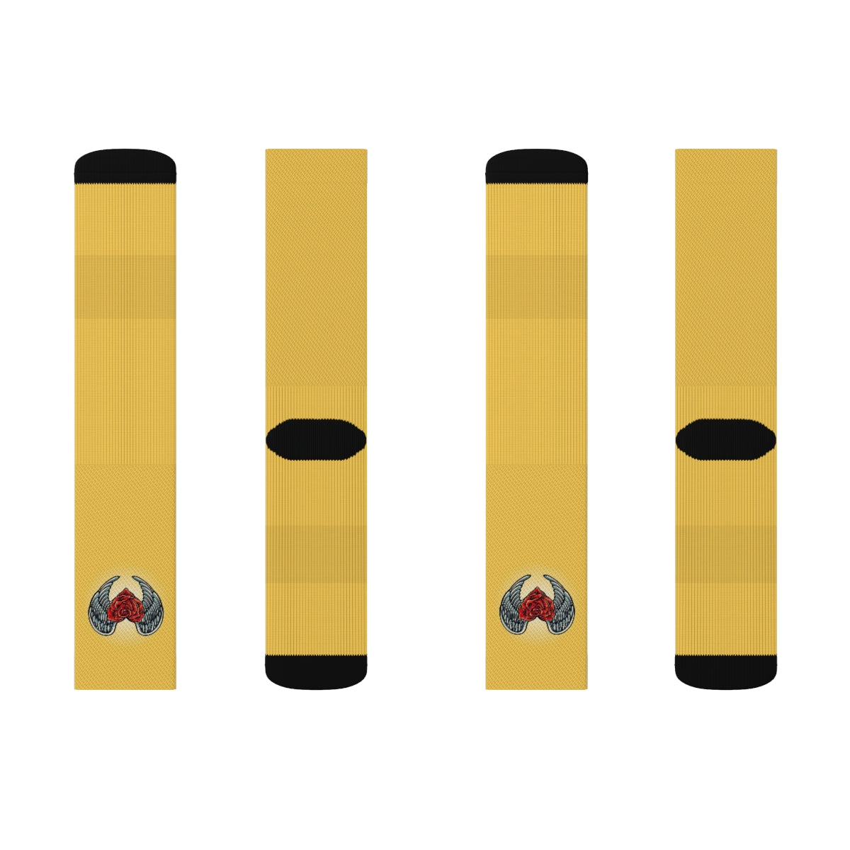 Yellow Angel Roses Crew Socks