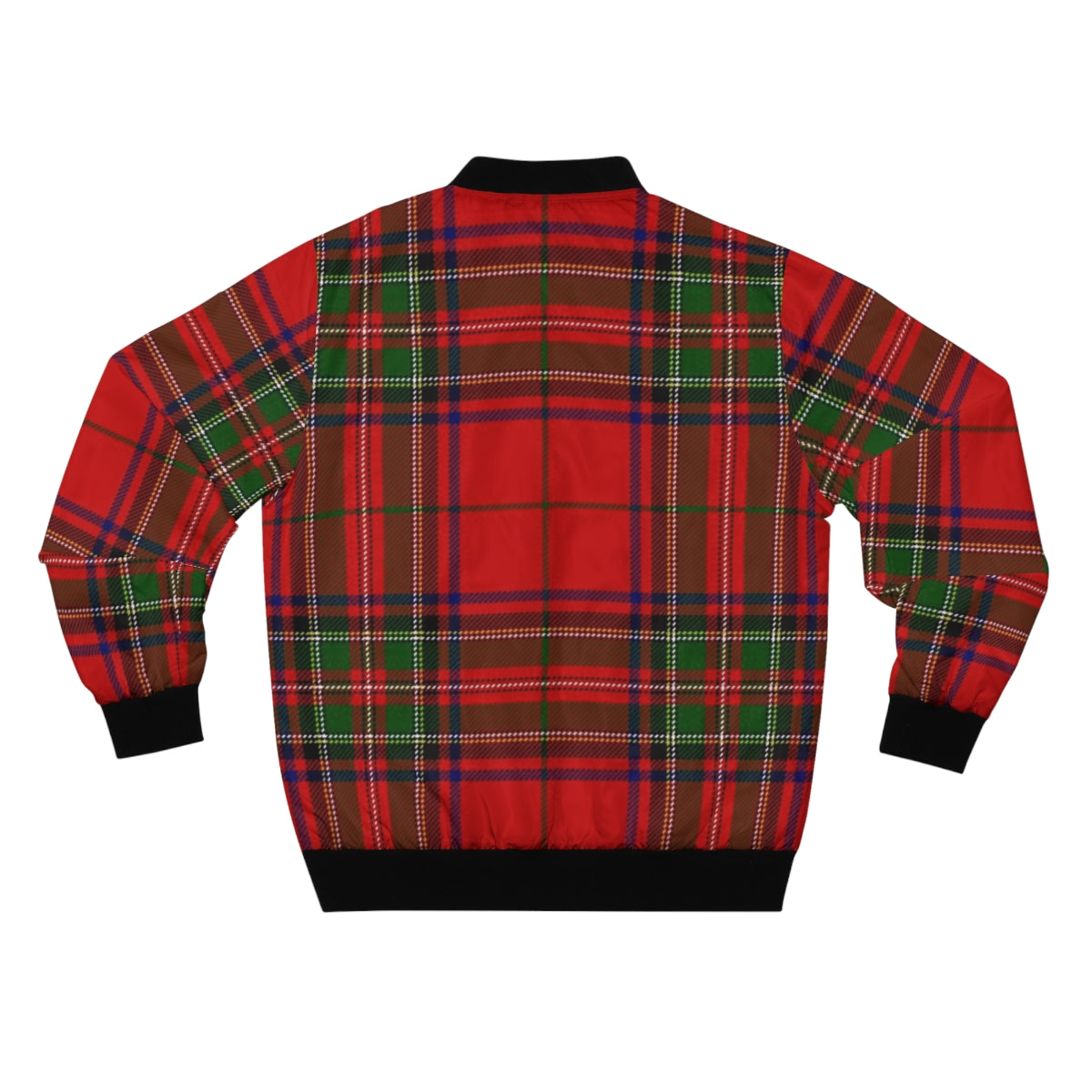 Red & Green Plaid Bomber Jacket