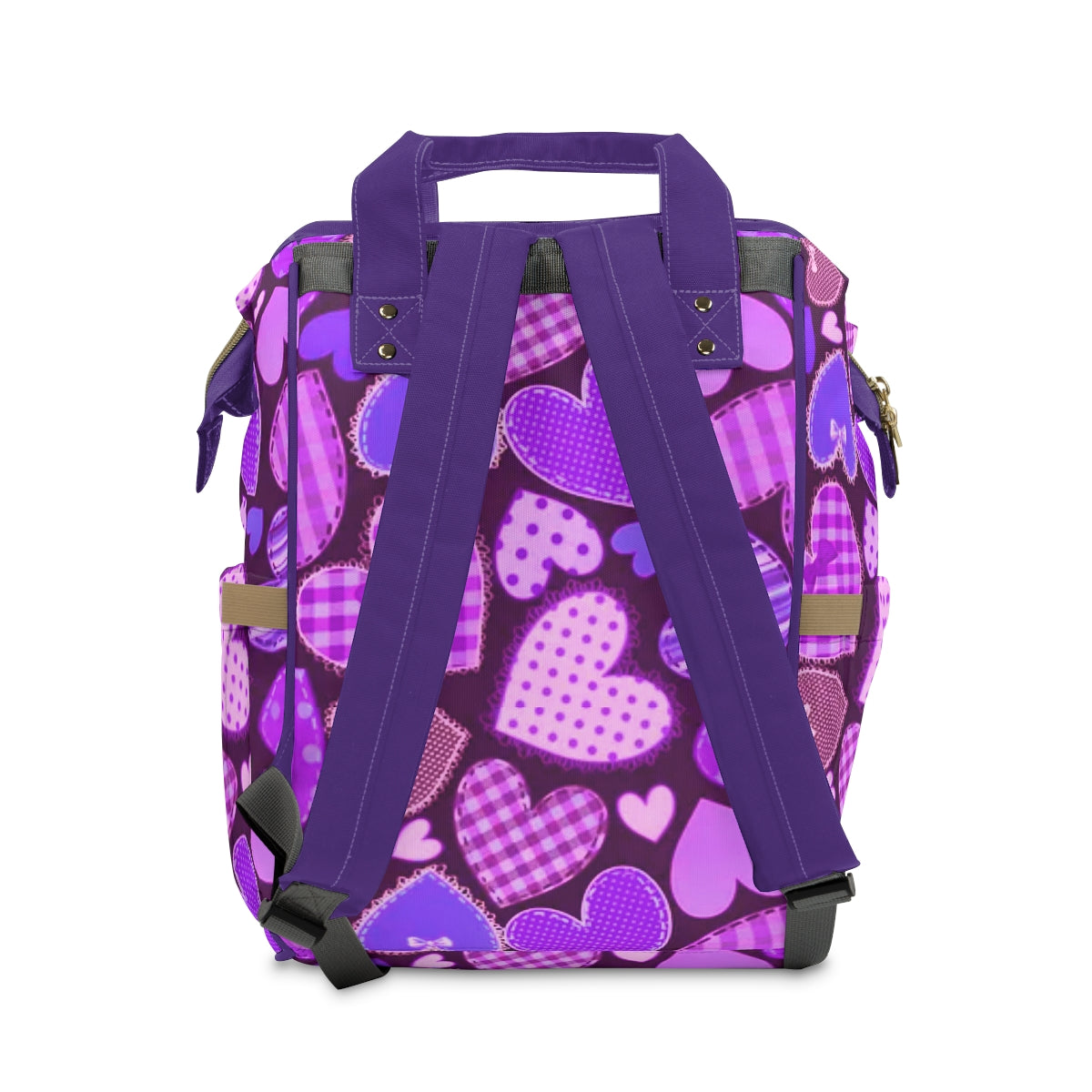 Cute Purple Hearts Multifunctional Backpack