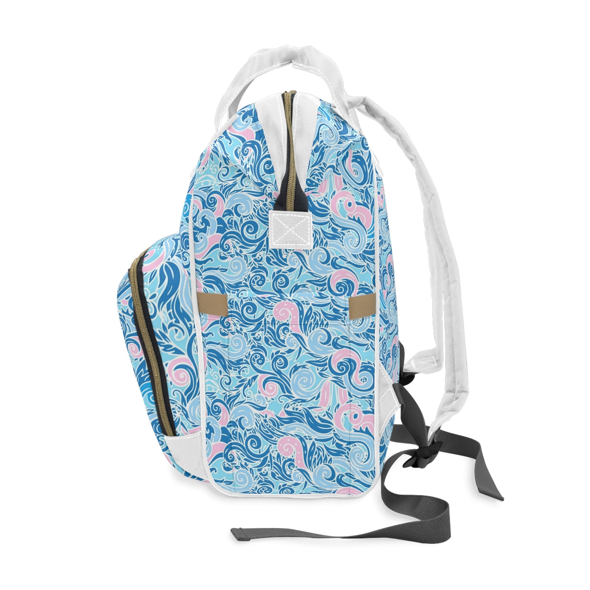 Blue & Pink Swirls Multifunctional Backpack
