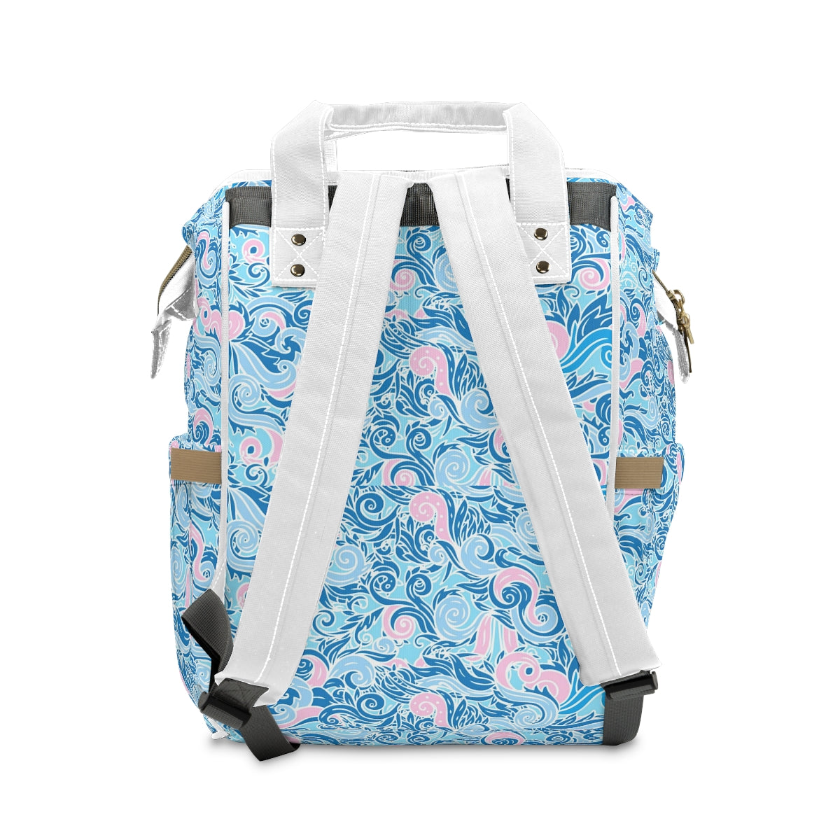 Blue & Pink Swirls Multifunctional Backpack