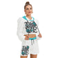 Love With Skull & Roses Women's Micro Fleece Hoodie And Shorts Set