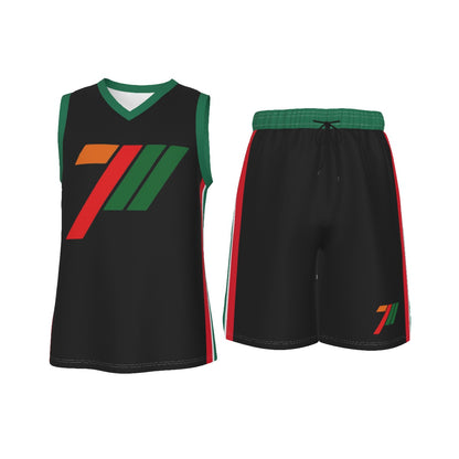 7/11 Men's V Neck Basketball Suit