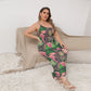 Women's Tropic Summer Vibes Oblique-Shoulder Exposure Dress With Side Split (Plus Size)