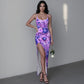 Women's Whispering Petals Long Dress with Slit