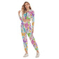 Women's Spring Time Vibes Crop Hoodie Sports Set