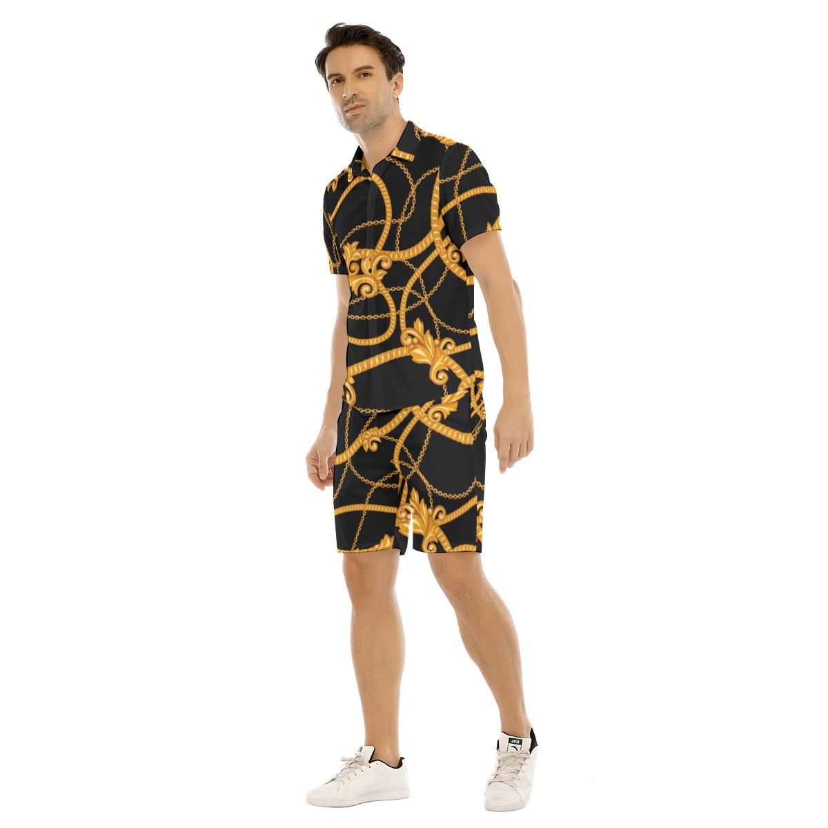 Men's Golden Chains Short Sleeve Shirt Set