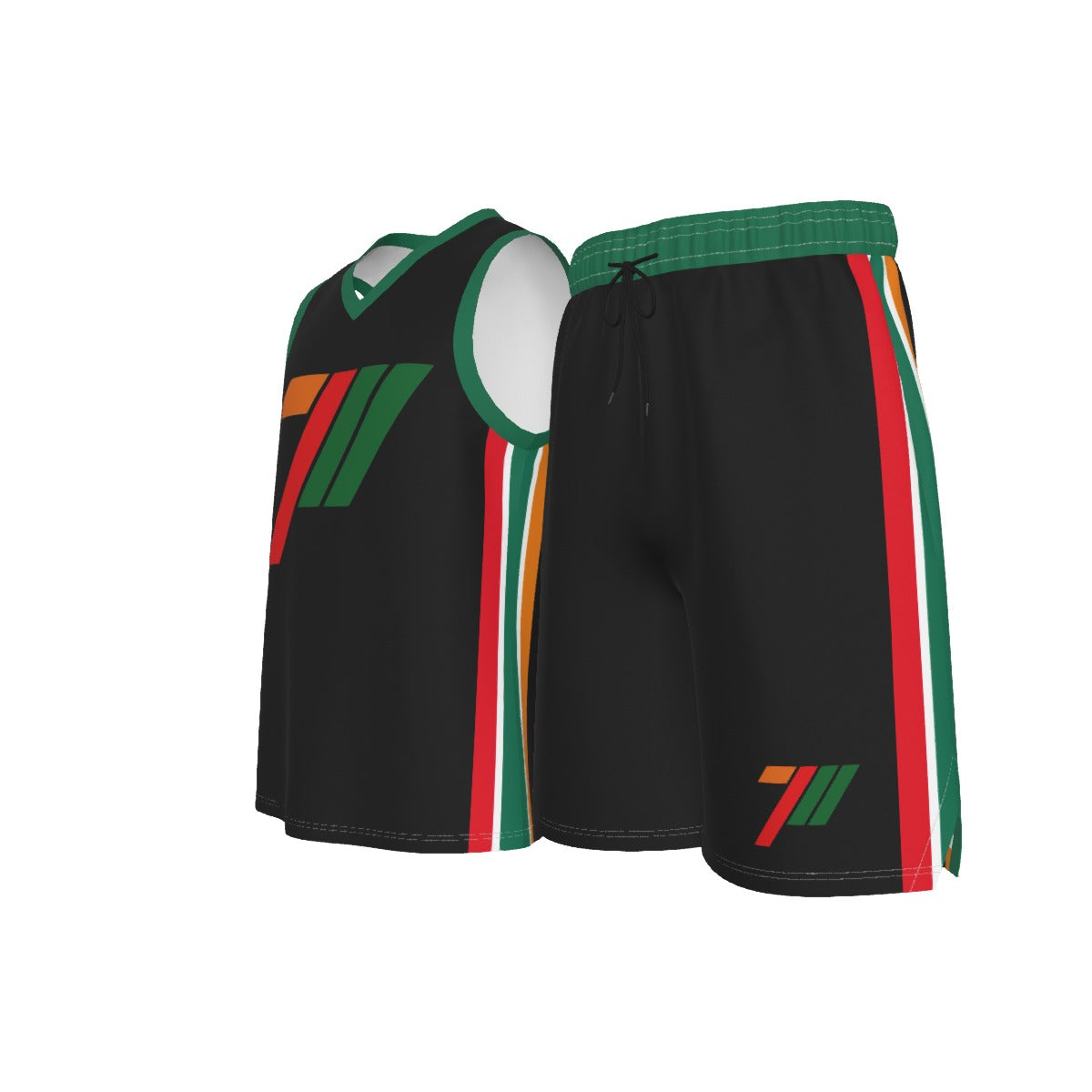 7/11 Men's V Neck Basketball Suit