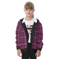 Kid's Plaid KMK Heavy Fleece Zip Up Hoodie