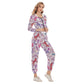 Women's Spring Time Vibes Crop Hoodie Sports Set