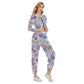Women's Spring Time Vibes Crop Hoodie Sports Set
