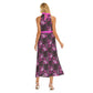 Women's Cute Floral Wrap Hem Belted Halter Dress