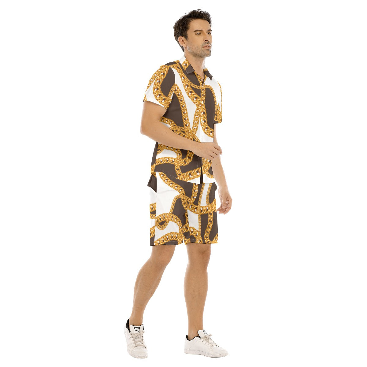 Men's Golden Chains Short Sleeve Shirt Set