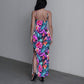 Women's Exotic Orchid Flowers Long Dress with Slit