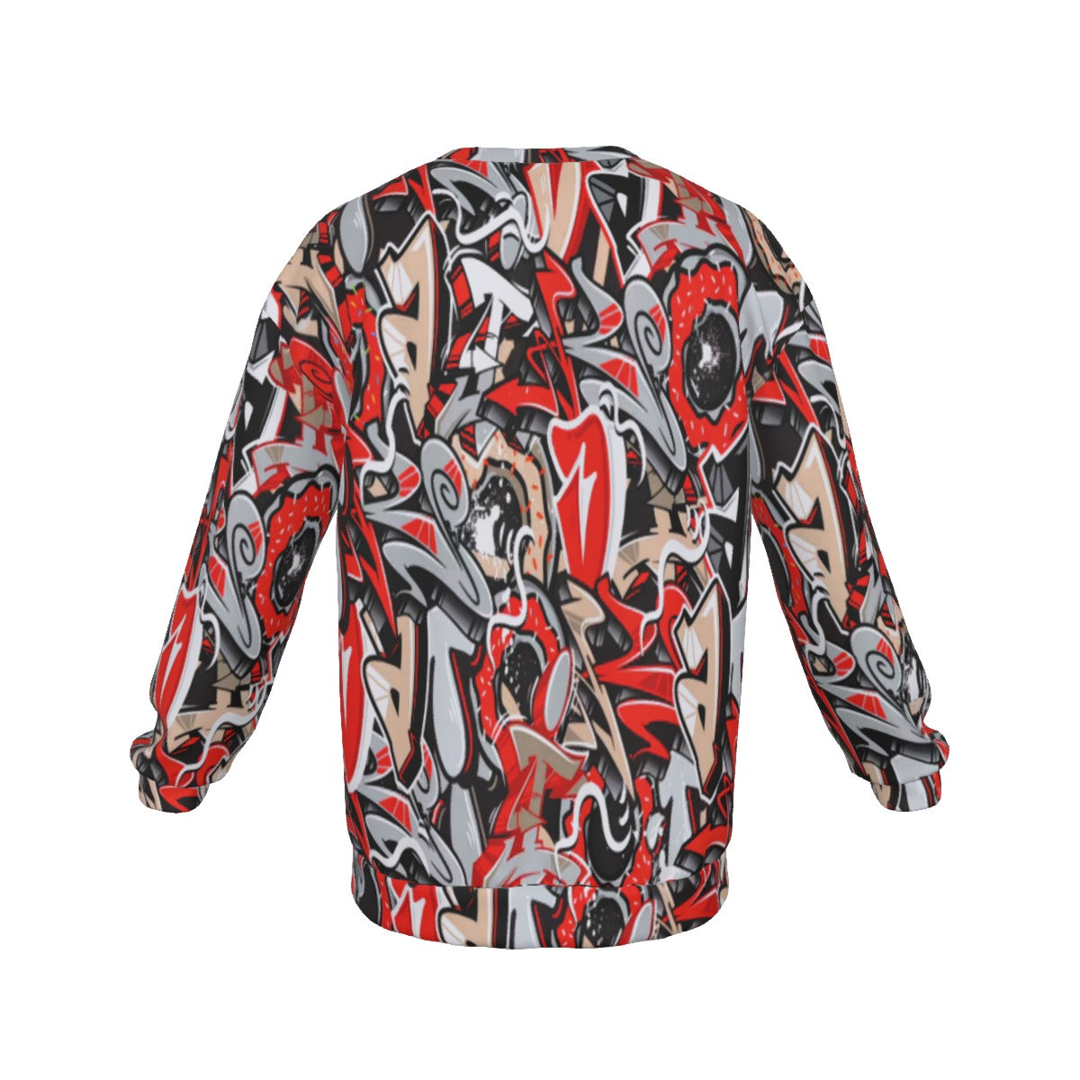 Graffiti Style Men's Drop Shoulder Round Neck Long-Sleeved Sweatshirt