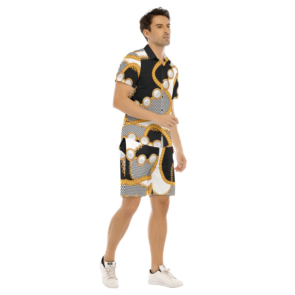 Men's Golden Chains Short Sleeve Shirt Set