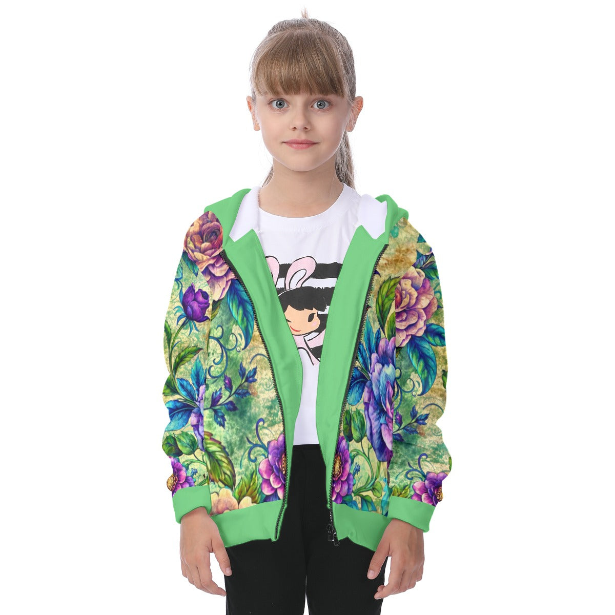 Kid's Forest Memories Heavy Fleece Zip Up Hoodie