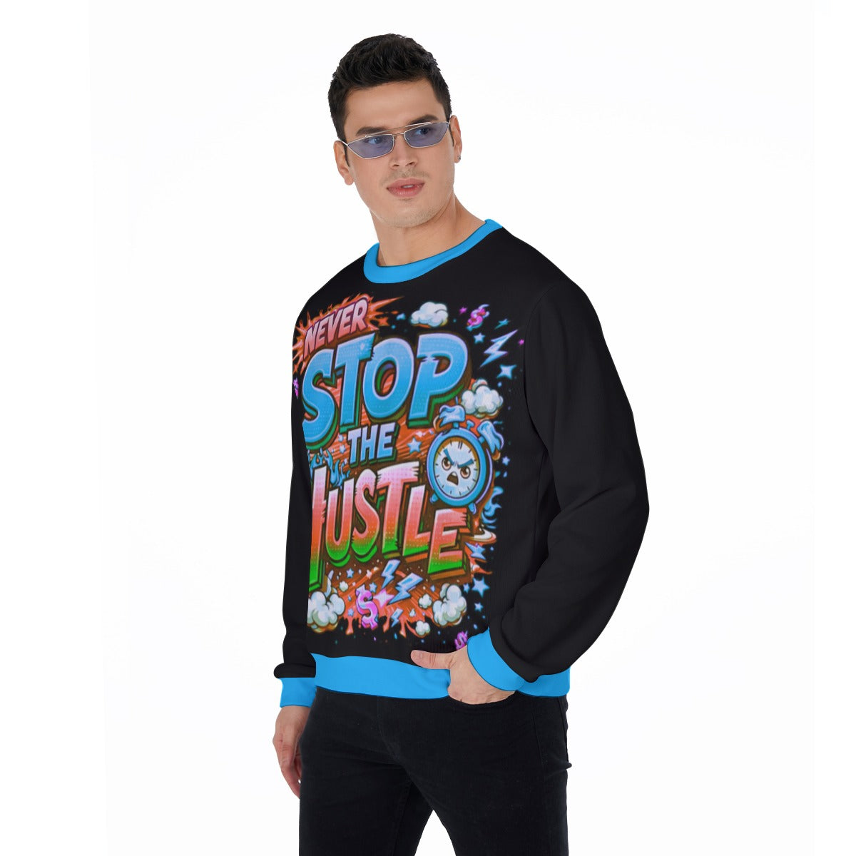 Never Stop The Hustle Men's Thicken Sweater