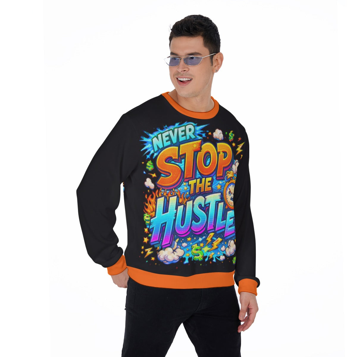Never Stop The Hustle Men's Thicken Sweater