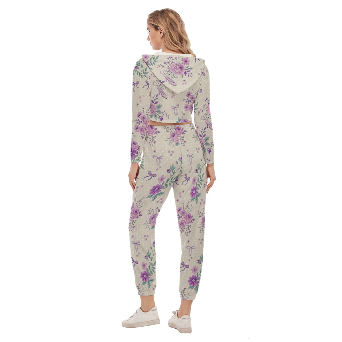 Women's Lavender Dreams Crop Hoodie Sports Set