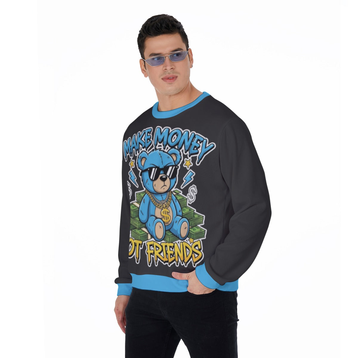 Men's Make Money Not Friends Thicken Sweater