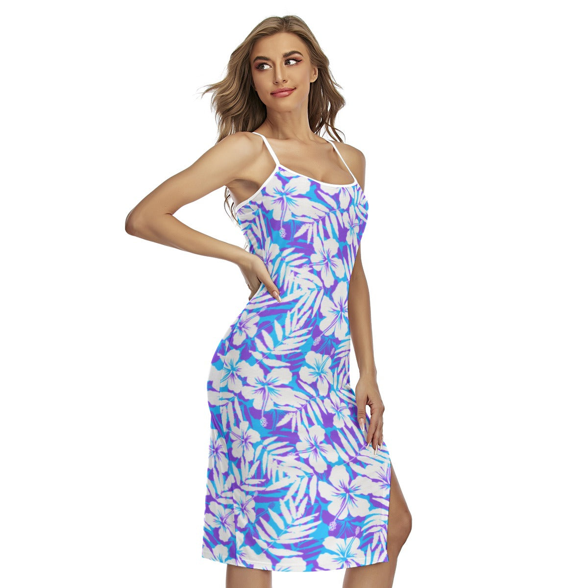 Beach Vibes Back Cross Cami Dress