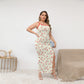 Women's Queen Of Hearts Oblique-Shoulder Exposure Dress With Side Split (Plus Size)