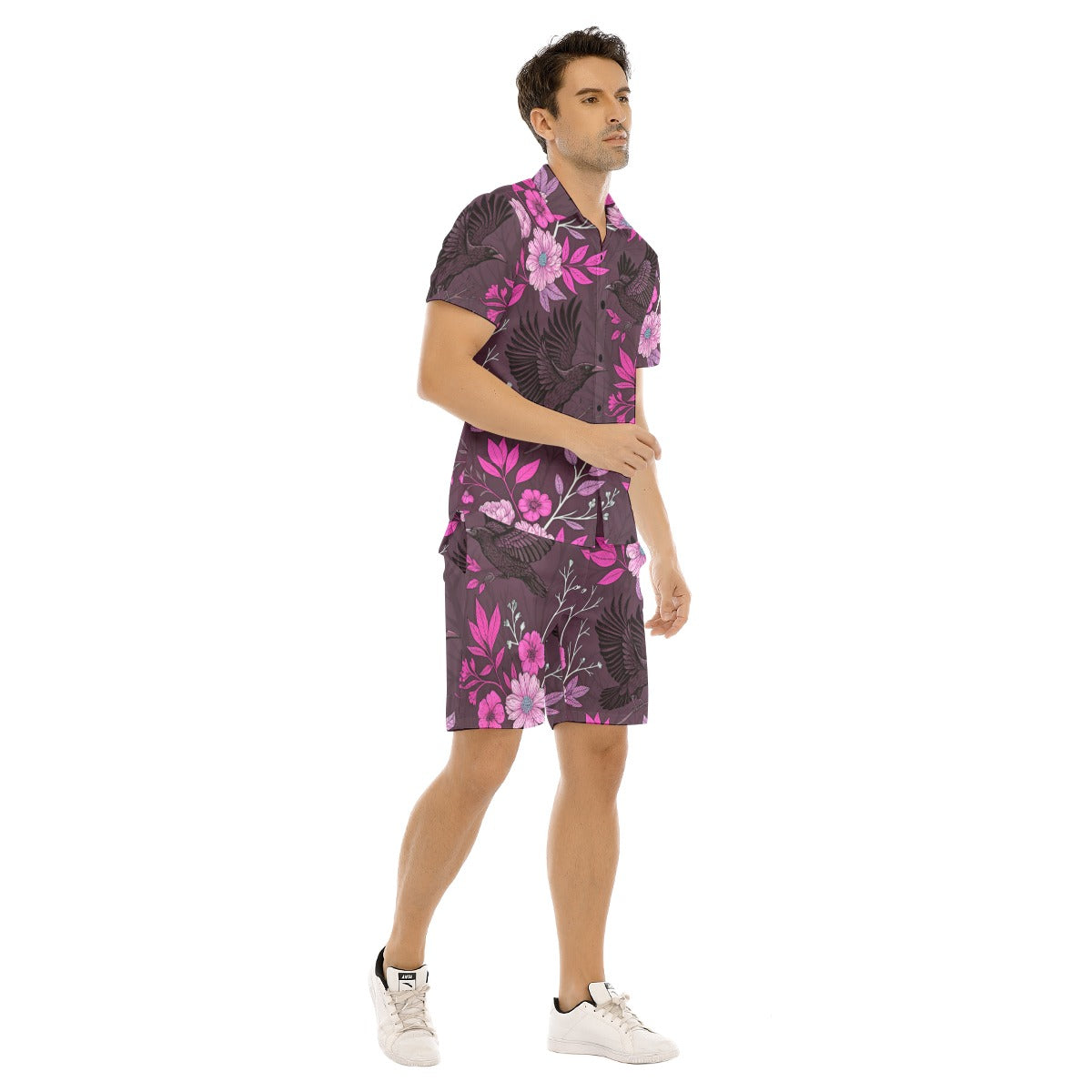Men's Floral Short Sleeve Shirt Set