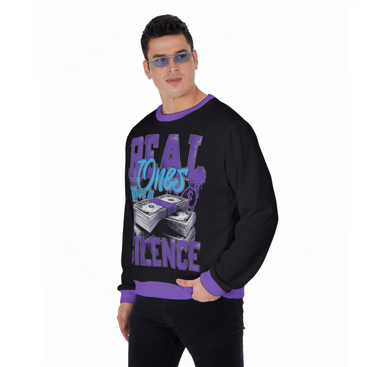 Real Ones Move In Silence Men's Thicken Sweater
