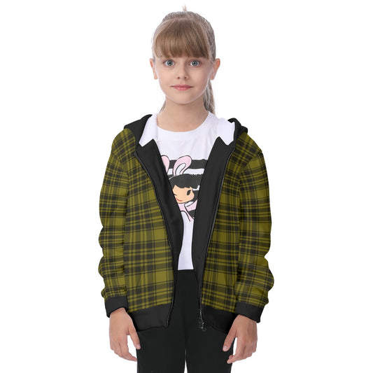 Kid's Plaid KMK Heavy Fleece Zip Up Hoodie