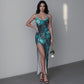 Women's Cute Floral Long Dress with Slit