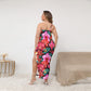 Women's Exotic Orchid Flowers Oblique-Shoulder Exposure Dress With Side Split (Plus Size)