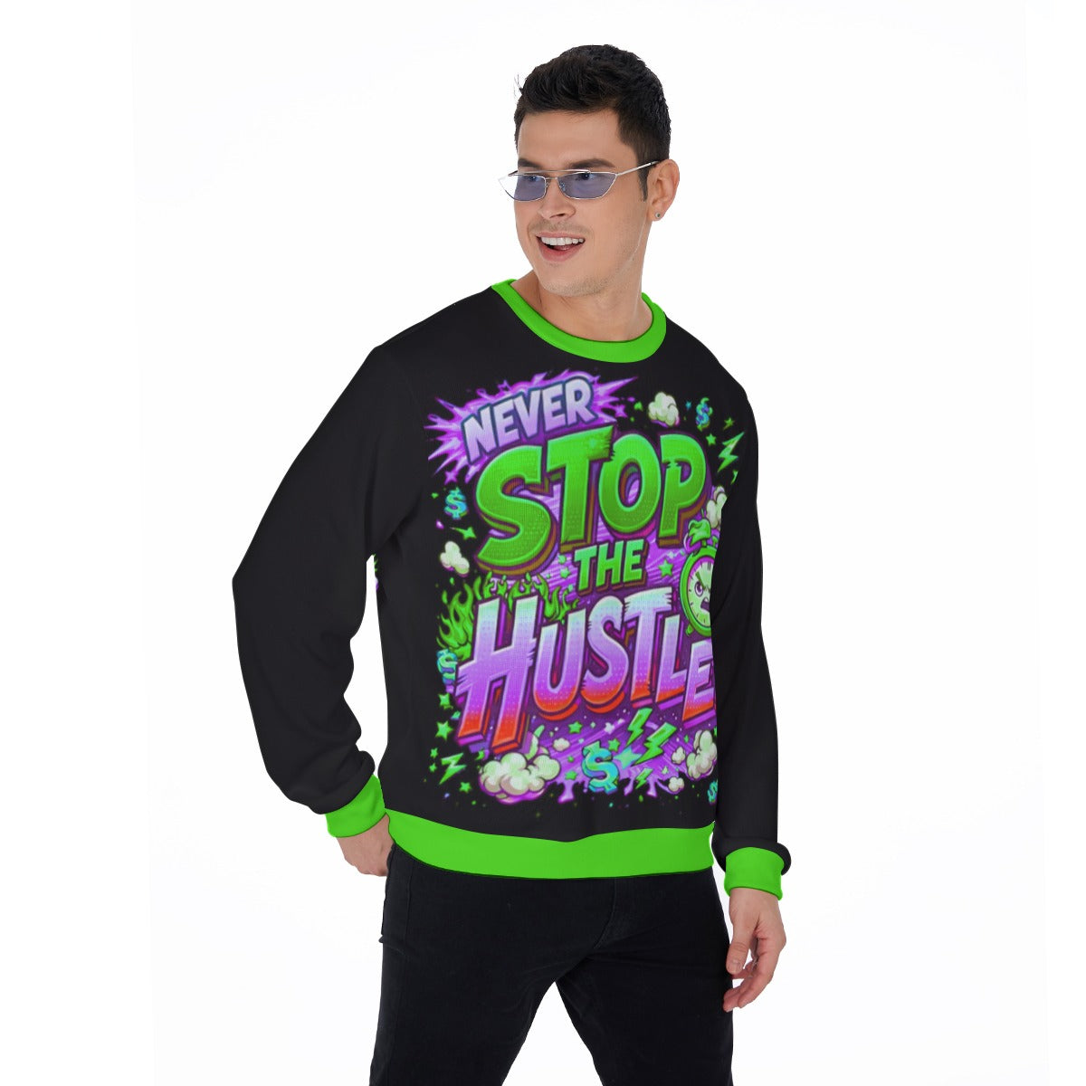 Never Stop The Hustle Men's Thicken Sweater