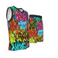 Graffiti Style Men's V Neck Basketball Suit