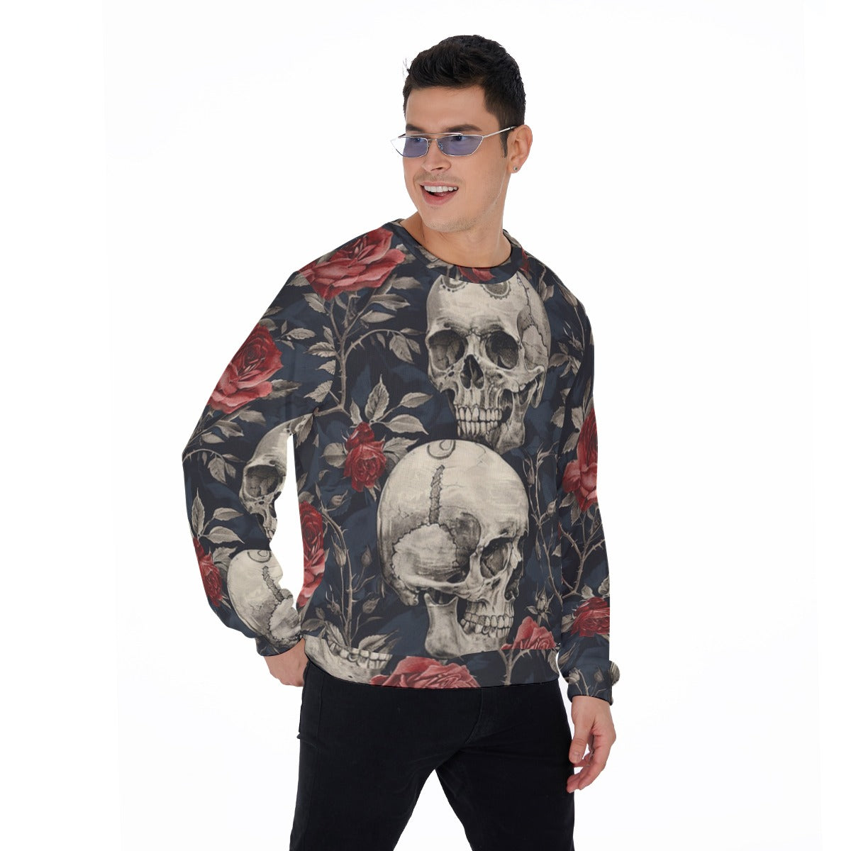 Men's Skulls & Roses Thicken Sweater
