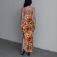 Women's Whispering Petals Long Dress with Slit